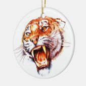 クールな漫画の入れ墨の記号のとどろくトラの頭部 セラミックオーナメント (左)