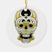 クールな漫画の入れ墨の記号のゴシック様式オーナメントのスカル セラミックオーナメント (正面)