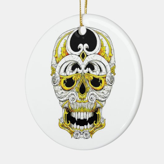 クールな漫画の入れ墨の記号のゴシック様式オーナメントのスカル セラミックオーナメント (左)