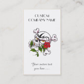 クールな漫画の入れ墨の記号のスカルの骨は上がりました 名刺 (裏面)