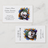 クールな漫画の入れ墨の記号のドラゴンのスカルの炎 名刺 (正面/裏面)