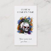 クールな漫画の入れ墨の記号のドラゴンのスカルの炎 名刺 (裏面)