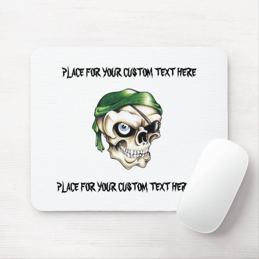 クールな漫画の入れ墨の記号の海賊スカルのバンダナ マウスパッド (マウス)