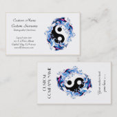 クールな漫画の入れ墨の記号の陰陽のイルカ 名刺 (正面/裏面)