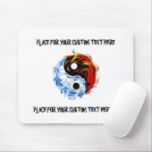 クールな漫画の入れ墨の記号水火の陰陽 マウスパッド (マウス)