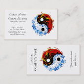 クールな漫画の入れ墨の記号水火の陰陽 名刺 (正面/裏面)