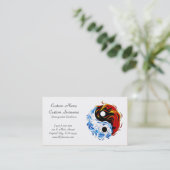 クールな漫画の入れ墨の記号水火の陰陽 名刺 (スタンド正面)