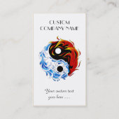 クールな漫画の入れ墨の記号水火の陰陽 名刺 (裏面)