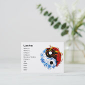 クールな漫画の入れ墨の記号水火の陰陽 名刺 (スタンド正面)