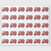 クールな漫画の普通消防車かエンジン ラッピングペーパー (フラット)