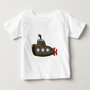 クールな漫画の潜水艦 ベビーTシャツ