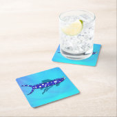 クールな漫画の鮫のコースター スクエアペーパーコースター (インサイチュ)