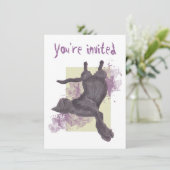 クールな漫画猫の誕生日の招待 招待状 (スタンド正面)