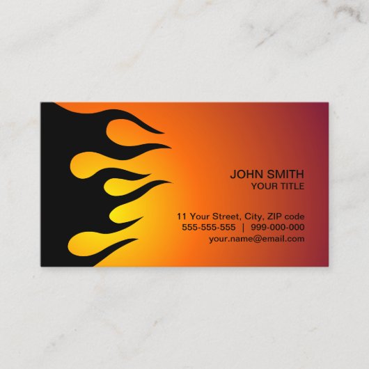 クールな炎の種族の入れ墨の名刺 名刺 (正面)