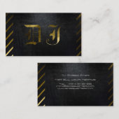 クールな無光沢の黒および金ゴールドDJの名刺 名刺 (正面/裏面)