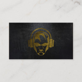 クールな無光沢の黒および金ゴールドDJの名刺 名刺