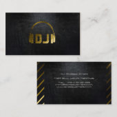 クールな無光沢の黒および金ゴールドDJの名刺 名刺 (正面/裏面)