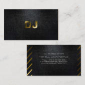 クールな無光沢の黒および金ゴールドDJの名刺 名刺 (正面/裏面)