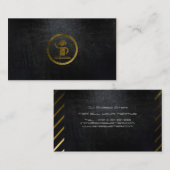 クールな無光沢の黒および金ゴールドDJの名刺 名刺 (正面/裏面)