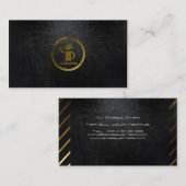 クールな無光沢の黒および金ゴールドDJの名刺 名刺 (正面/裏面)