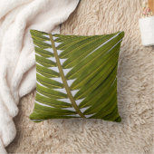 クールな熱帯シダの緑の白い情報通の葉 クッション (ブランケット)