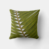 クールな熱帯シダの緑の白い情報通の葉 クッション (裏面)