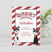 クールな犬のメリークリスマス 招待状 (スタンド正面)