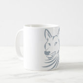 クールな狩りのコヨーテのロゴ コーヒーマグカップ (正面左)