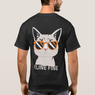 クールな猫のグラフィック Tシャツ