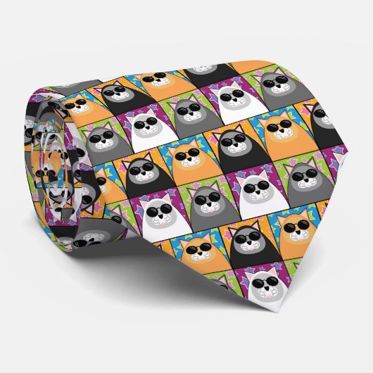 クールな猫のタイ ネクタイ (ロール)