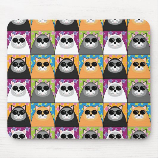 クールな猫のマウスパッド マウスパッド (正面)