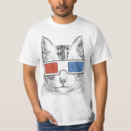 クールな猫のワイシャツ Tシャツ (正面)