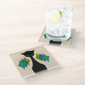 クールな猫の世紀半ばのモダンなガラスコースター ガラスコースター (アングル)