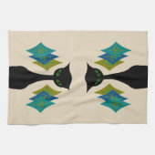 クールな猫の世紀半ばのモダンなレトロの台所タオル キッチンタオル (横)