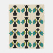 クールな猫の世紀半ばのモダンのフリースブランケット フリースブランケット (正面)