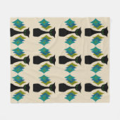 クールな猫の世紀半ばのモダンのフリースブランケット フリースブランケット (正面(横))