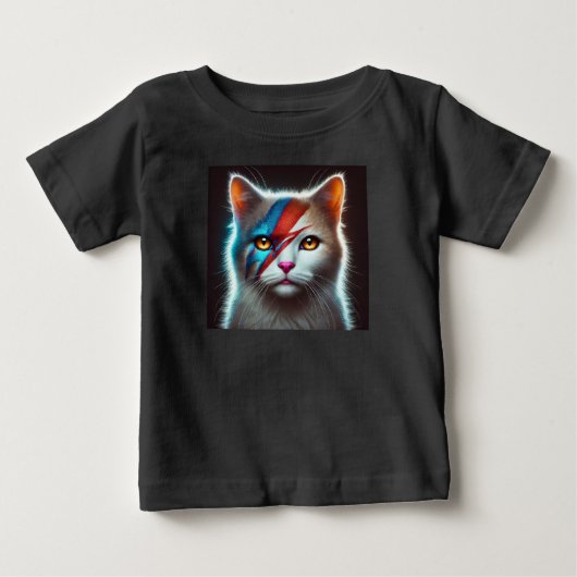 クールな猫の赤ちゃんTシャツ! ベビーTシャツ (正面)