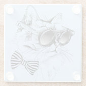 クールな猫 ガラスコースター (裏面)