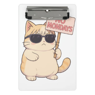 クールな猫 月曜日嫌だね 美意識のあるミーム ミニクリップボード