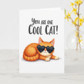 クールな猫 父の日 サングラス カード (黄色い花)