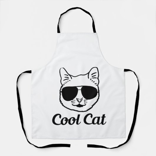 クールな猫 | 猫好きのためのデザイン エプロン (正面)