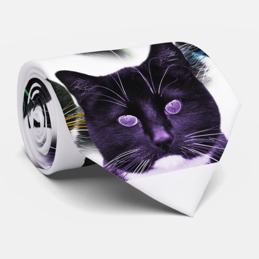 クールな猫! 首のタイ ネクタイ (ロール)