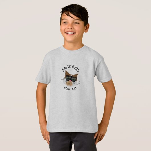 クールな猫 Tシャツ (正面フル)