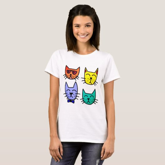 クールな猫 Tシャツ (正面フル)