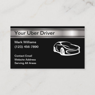 クールな現代のUberドライバー配車サービス 名刺
