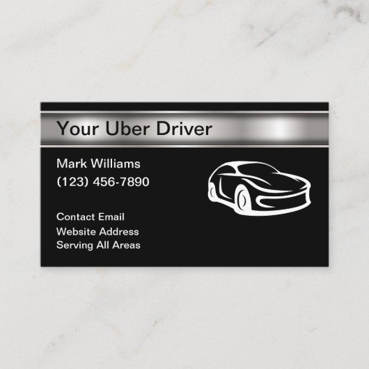 クールな現代のUberドライバー配車サービス 名刺 (正面)