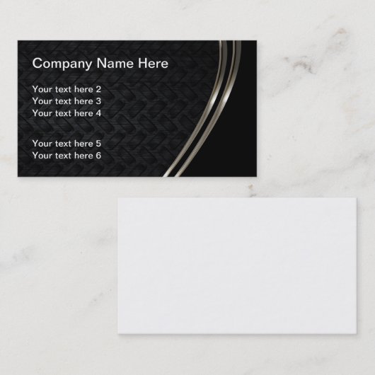 クールな産業一見の黒の金属 名刺 (正面/裏面)