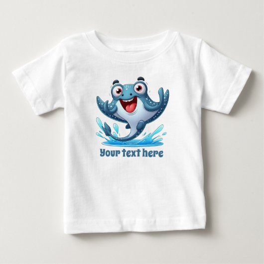 クールな男女兼用ビーチ ステッカー マンタ ベビーTシャツ (正面)