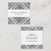 クールな白黒アステカな種族パターン スクエア名刺 (正面/裏面)