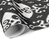 クールな白黒イカットの種族パターン ラッピングペーパー (ロールコーナー)